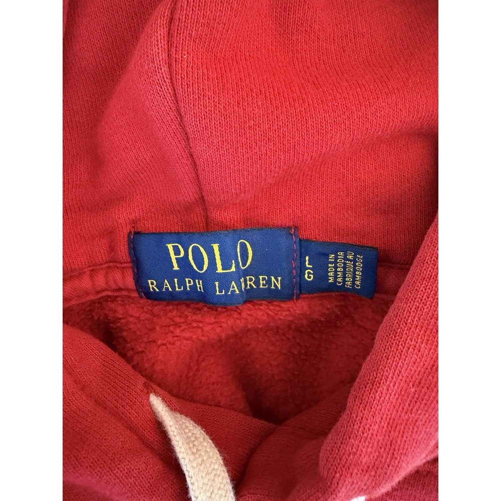 Polo Ralph Lauren Red Drawstring Hoodie Pullover Sweatshirt‎ Mens Size L - Picture 2 of 12